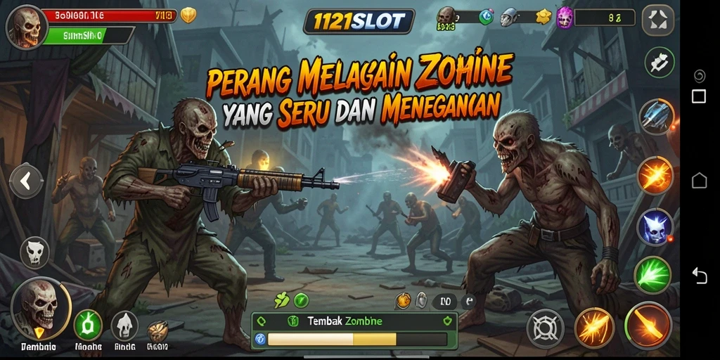 Tampilan antarmuka permainan 1121SLOT yang menegangkan dan menarik.