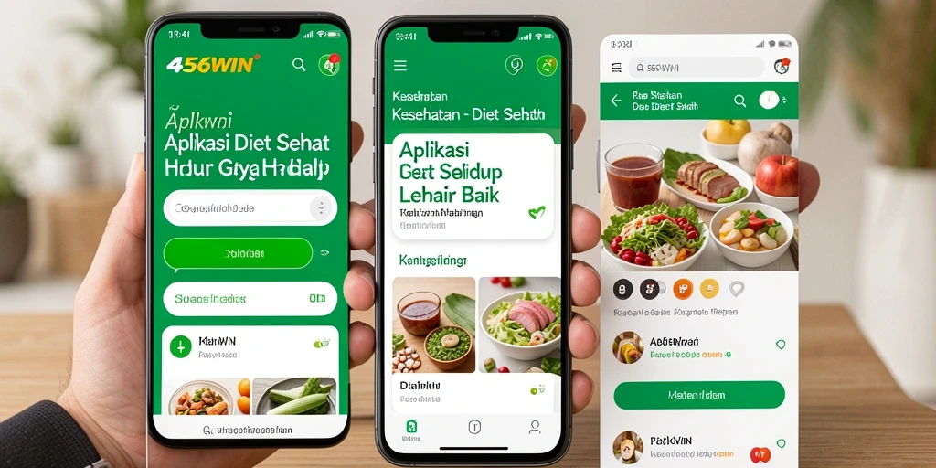 Tampilan antarmuka aplikasi Diet Sehat 456WIN yang menarik.