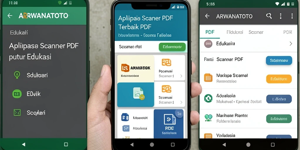 Tampilan antarmuka aplikasi ARWANATOTO untuk Scanner PDF.