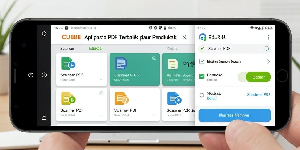 Tampilan antarmuka CU888 yang user-friendly untuk scanner PDF.