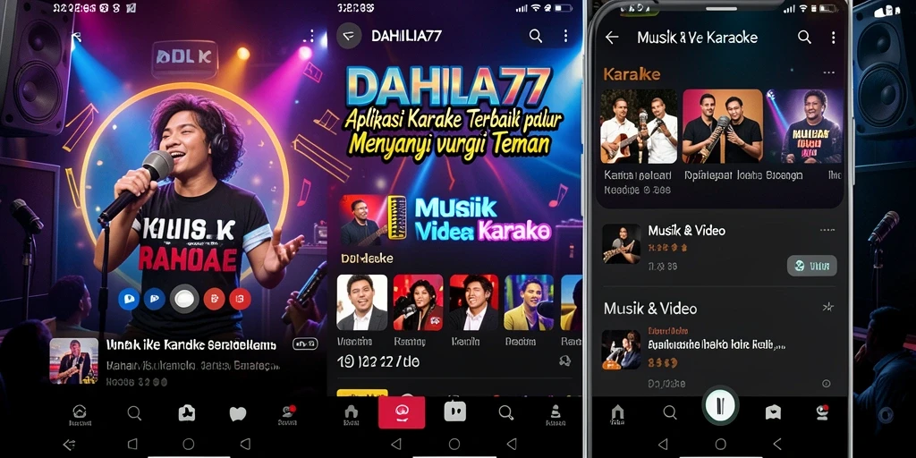 Antarmuka DAHLIA77 yang sederhana dan menarik untuk pengalaman karaoke.