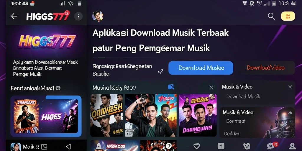 Antarmuka HIGGS777 yang intuitif dan mudah digunakan untuk Download Musik.