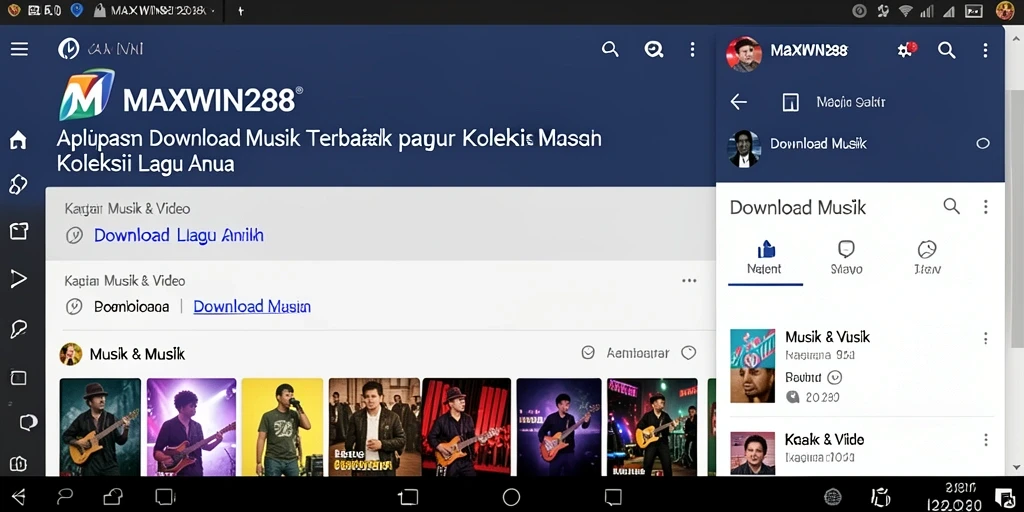 Antarmuka aplikasi MAXWIN288 untuk download musik yang mudah dan praktis.