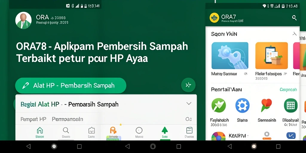 Tampilan antarmuka ORA78 dengan fungsi Pembersih Sampah yang sederhana.