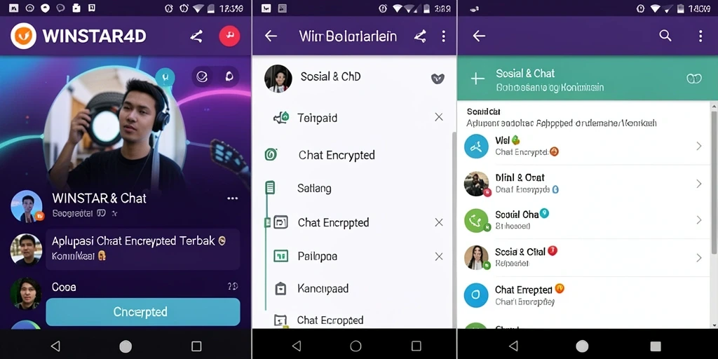 Antarmuka aplikas Chat Encrypted WINSTAR4D yang user-friendly dan aman.